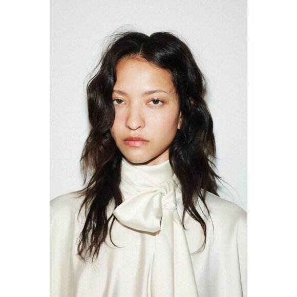 ZARA SATIN FOULARD SHORT DRESS - Picture 4 of 9